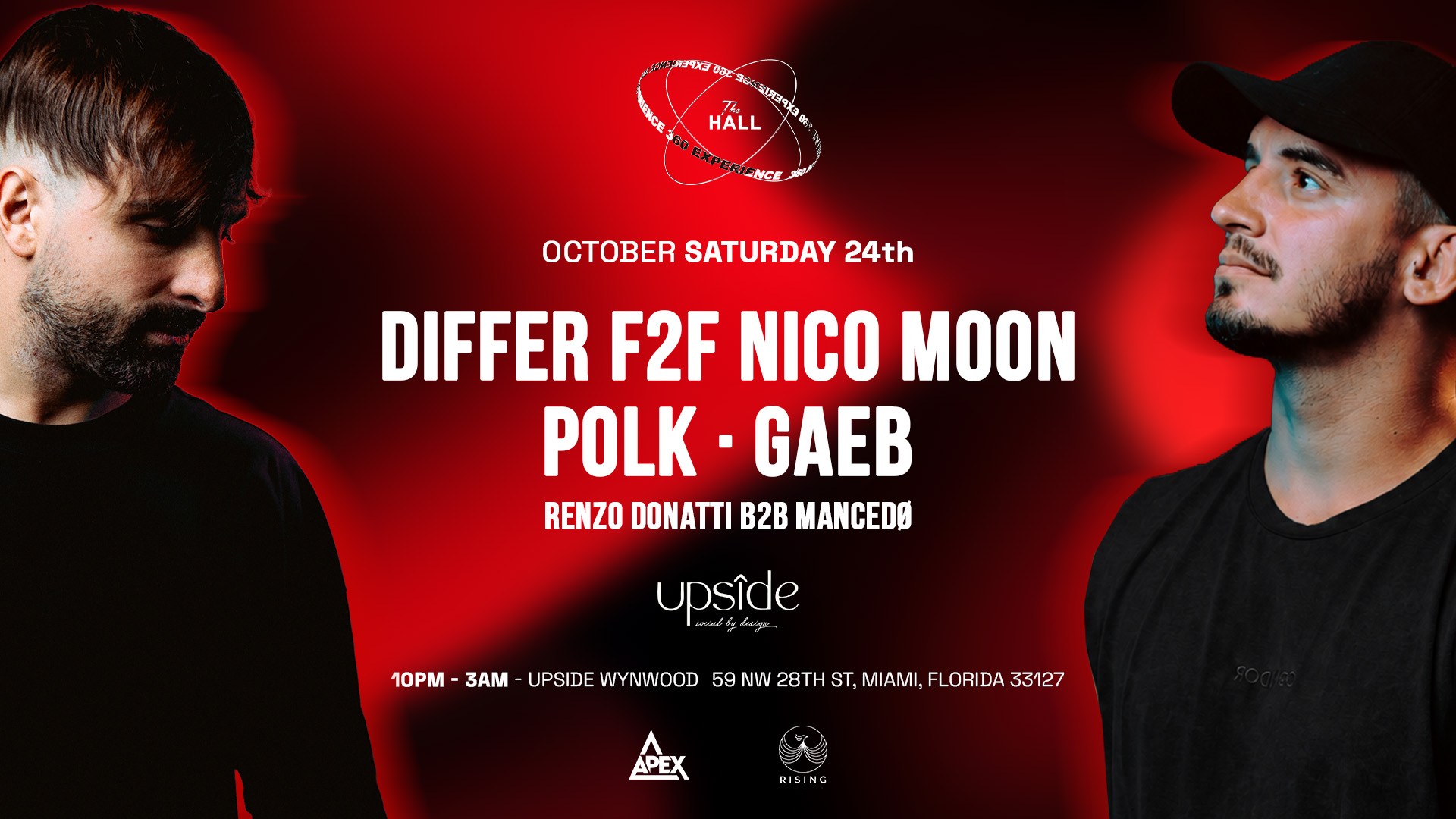 The Hall 360: Differ Face 2 Face Nico Moon, October 24 at Upside